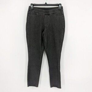 Isaac Mizrahi Live! Petite‎ Knit Pull On Denim Frayed Jeans Grey Women's Size 2P
